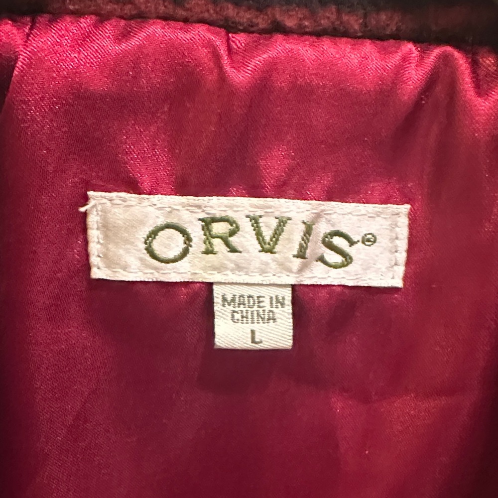 Orvis Black and Red Patterned Fleece Vest - Picture 4 of 5